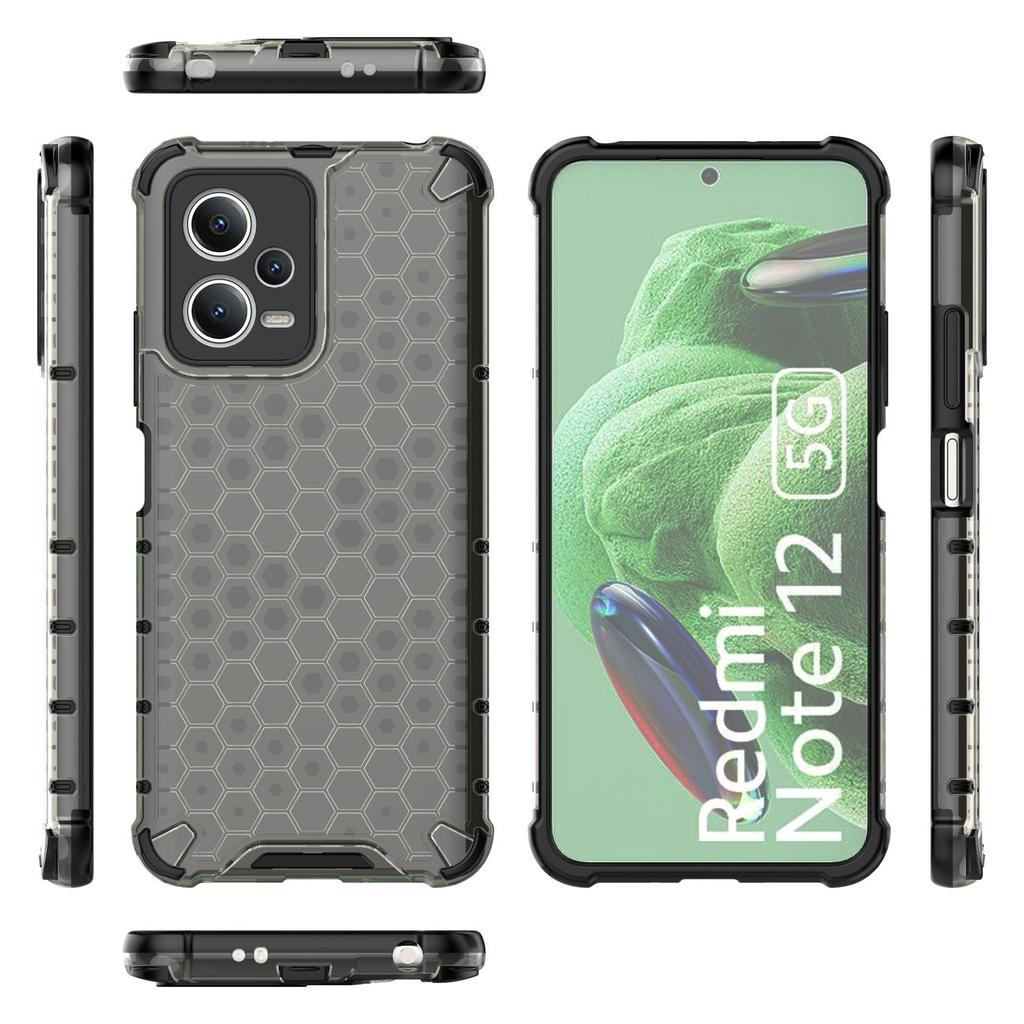 Armored Hybrid Case for Xiaomi Redmi Note 12 5G / Poco X5 5G Honeycomb Black