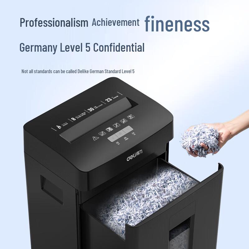 Deli P-5 Level Commercial Office Paper Shredder (8-Sheet, 23L)