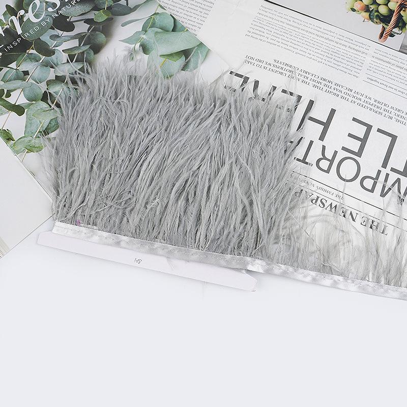 8-10Cm Ostrich Feather Wedding Dress Diy Performance Clothing Accessories Feather Tassel Including Webbing