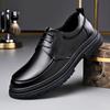 FashionDerby Genuine Leather Men Shoes Outdoor Fashion Chunky Lace Up Retro Dress Shoes Men Busines Office Casual Party Wedding Shoes