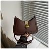 Stylish Large Capacity French Commuter Shoulder Bag With Lock Closure For Women In White Black Pink Khaki Brown