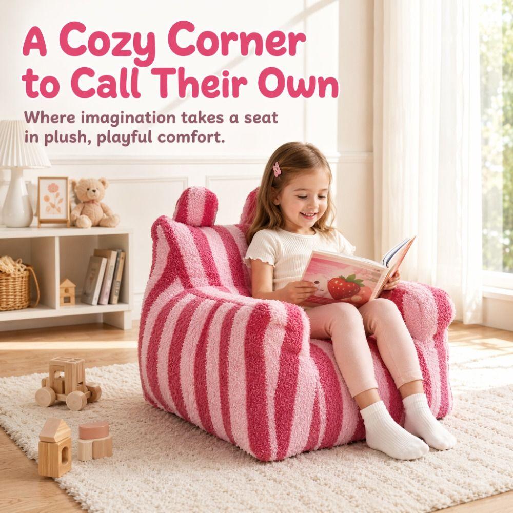 Storage Bag Children's Bear Sofa Soft Fabric Kids Sofa Chair Gentle Fabric Lazy Sofa Living Room