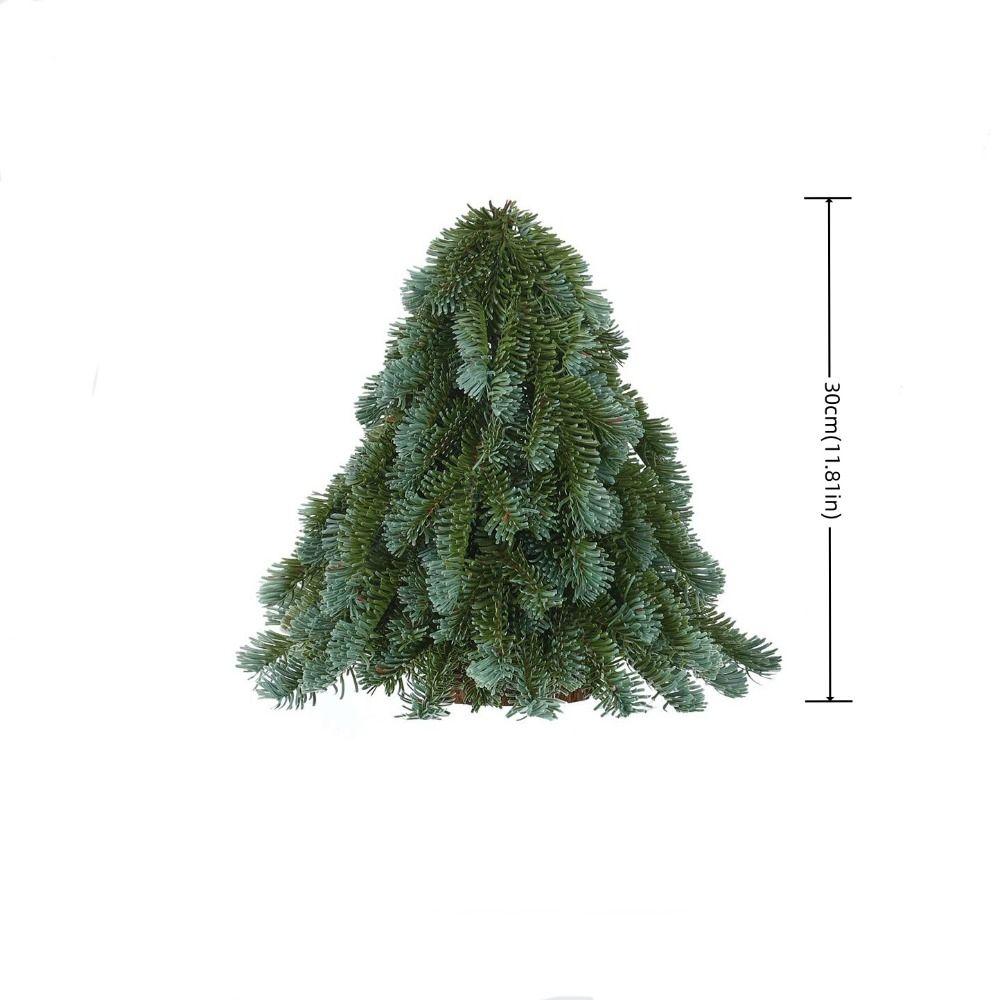 Handmade Mini Christmas Tree Stable Faux Noble Fir Creative Mini Snow Pine Tree  New Year