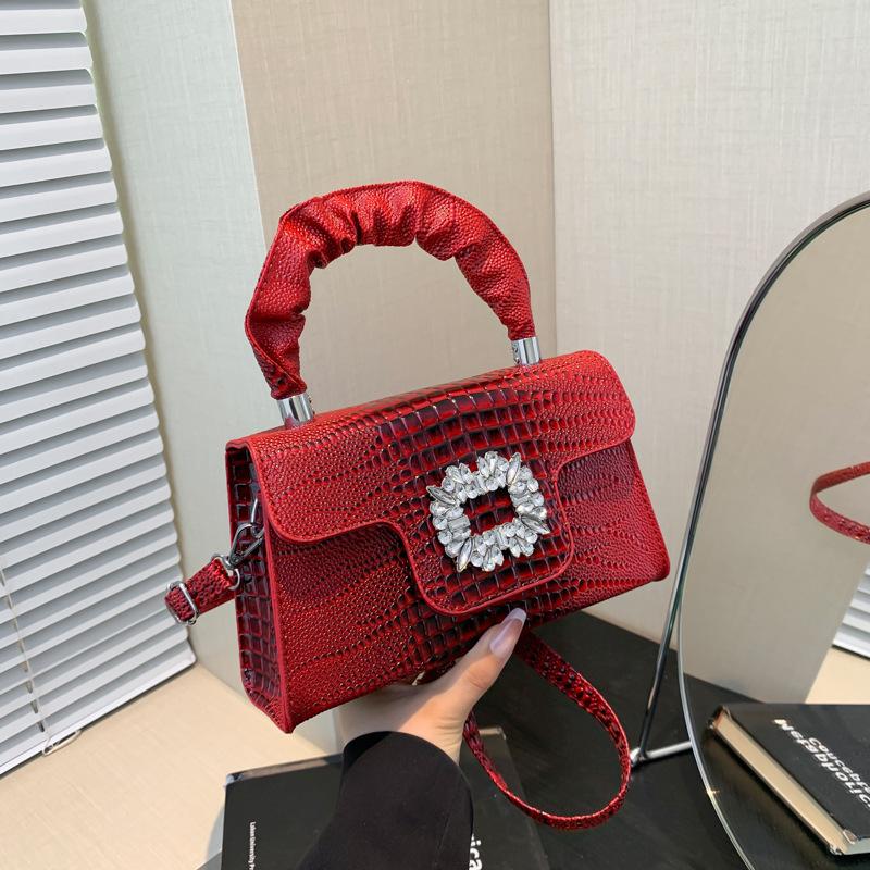 Сумка с высокой стоимостью, женская осенняя сумка с глянцевым крокодиловым узором, универсальная повседневная сумка-мессенджер через плечо, маленькая квадратная сумка