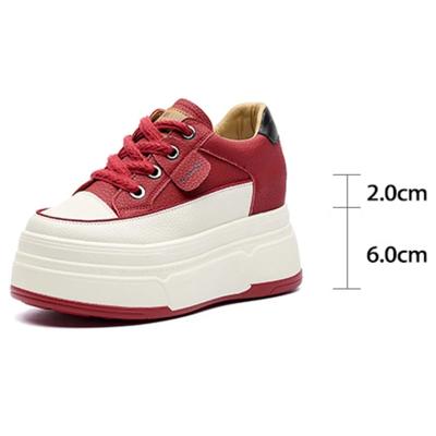 Fujin 8 см натуральная кожа женские толстые кроссовки этническая мода весна дамы платформа танкетка осень ботильоны до середины голени обувь