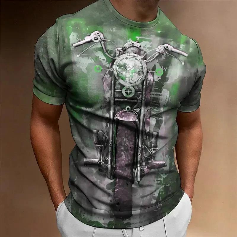 Мужская мотоциклетная футболка Violent с 3D принтом орла и графикой, уличная одежда в стиле ретро, свободная удобная футболка большого размера, топ