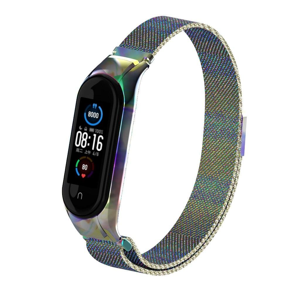 Ремешок для Xiaomi Mi Band 4 5 6, магнитный металлический браслет на запястье, браслет из нержавеющей стали Pulseira MIband для mi Band 6 Mi Band 5 4 3, браслет
