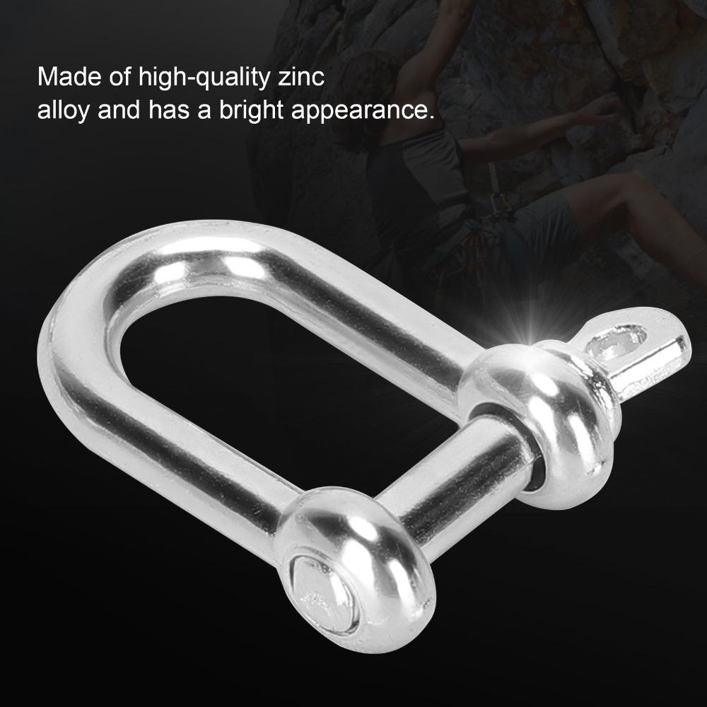 10 Pack Flat Head Bow Shackle Portable D Ring Lock Durable U Shape Connector Camping