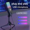 Профессиональный RGB-конденсаторный USB-микрофон для ПК/ноутбука - Игровой микрофон с кнопкой отключения звука, разъемом для наушников, шумоподавлением для стриминга и подкастинга