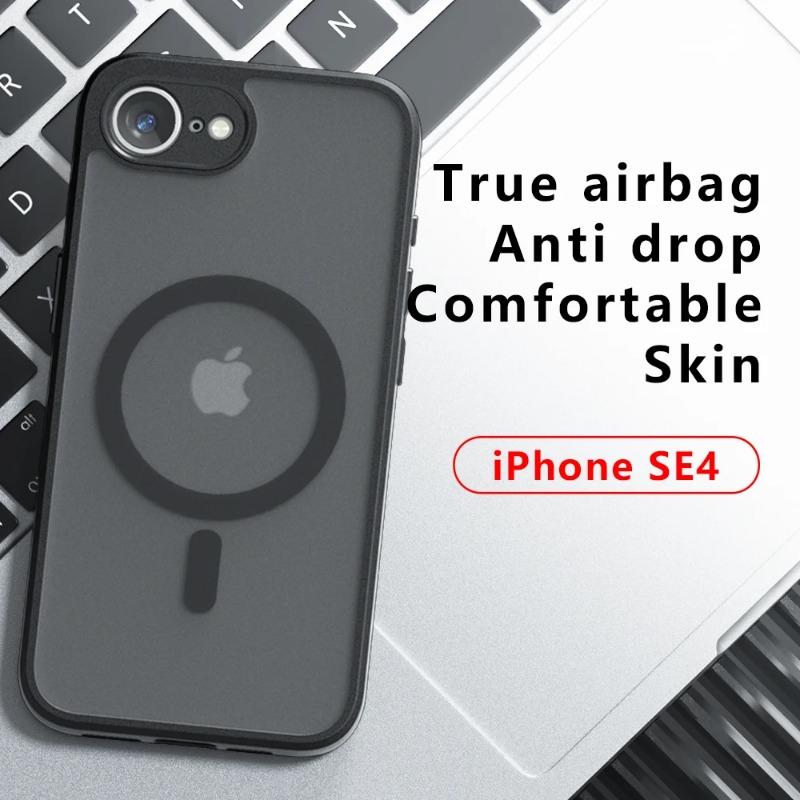 Для iPhone 16E 16 E Magsafe Магнитный акриловый матовый чехол TPU для iPhone SE 4 2025 SE4 5G Ударопрочный прозрачный задний чехол-бампер