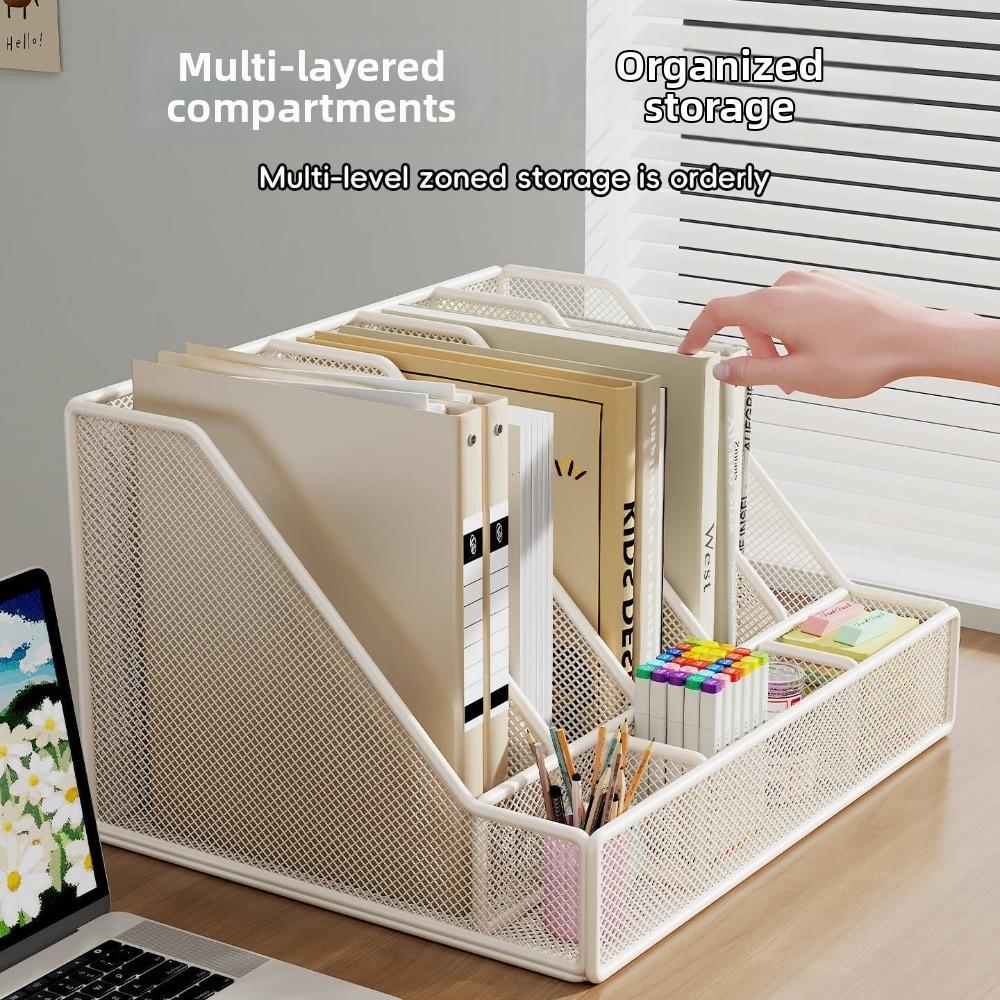 Space-saving Document Storage Shelf Metal Multi-layer Bookshelf New Desk File Organizer  Office Use
