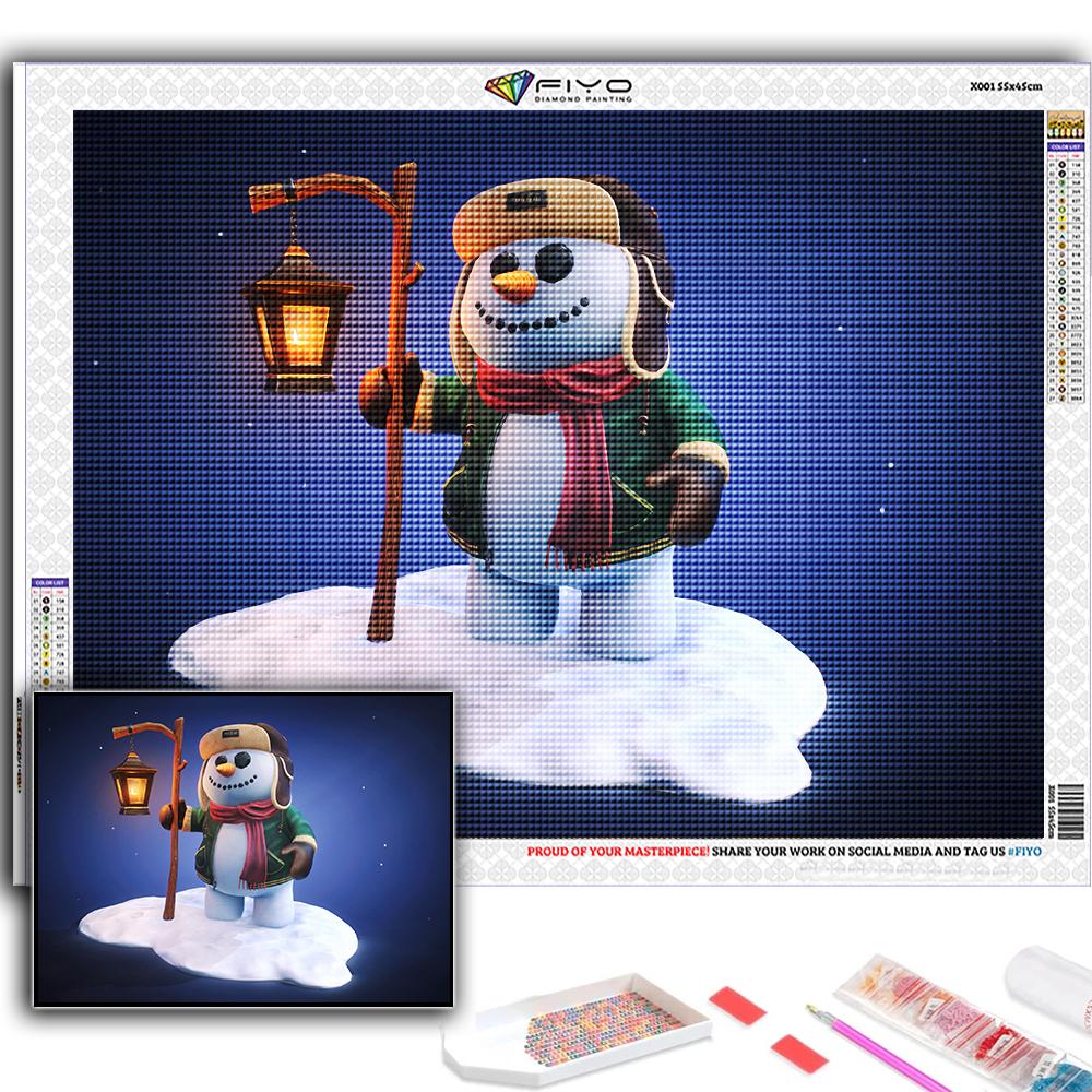 Алмазная картина Рождественская елка Санта-Снеговик Вышивка крестом Стразы Домашний декор