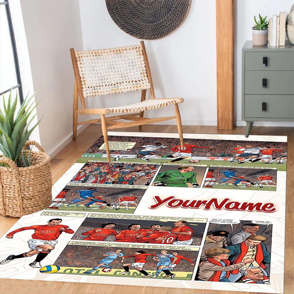 Manchester Personalized Name Carpet Suitable for Dormitory Playrooms Study room Foyer Anti-slip Rug Office home decor Gift for Festivals