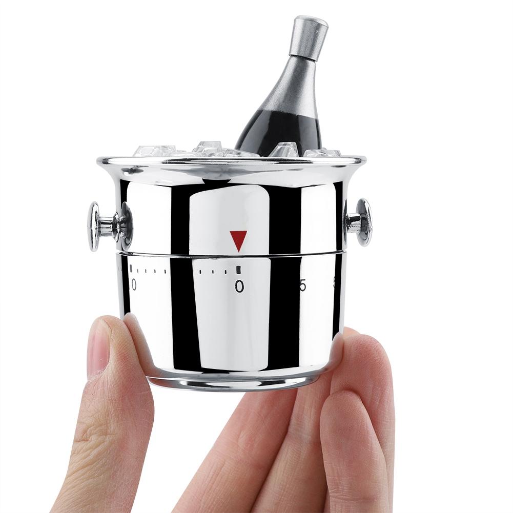  Fdit Stainless Steel 60 Minute Mechanical Kitchen Timer, Wind Up Countdown Timer with Loud Alarm - Bucket Shaped Design for Cooking, ,  , Classr