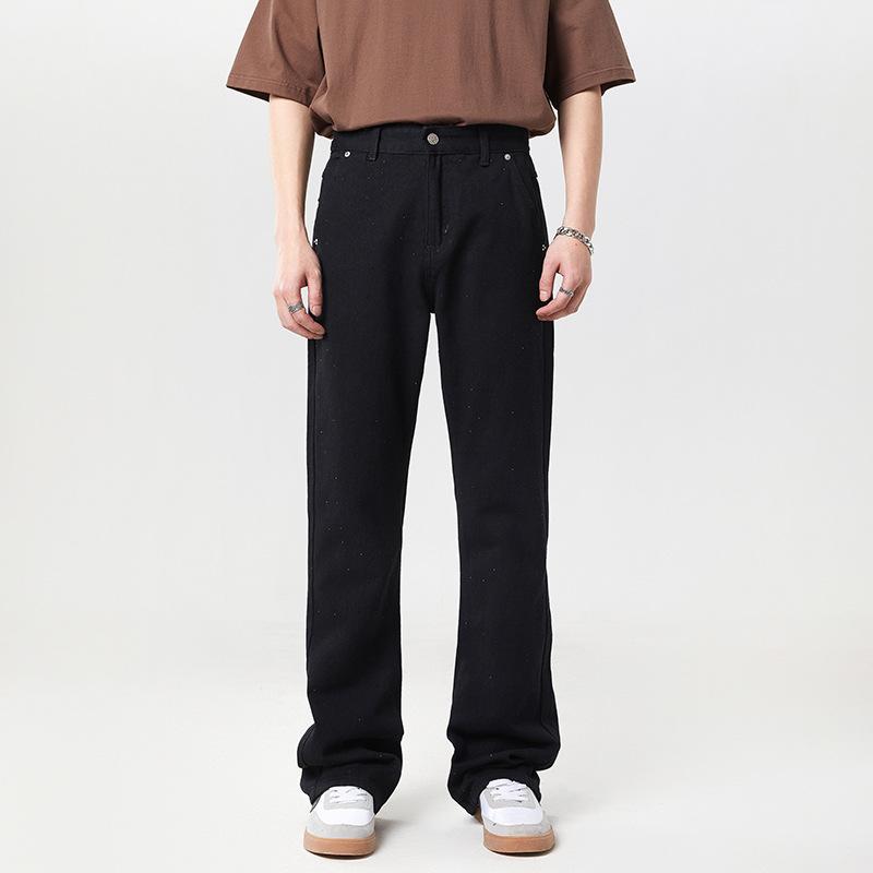 Diamond Design Micro-flare Long Pants for Men and Women with High Versatile Loose Jeans