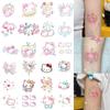 Hello Kitty Tattoo Sticker Tattoo Set Friendship Couple Gift Set 24p, Pink Kitty Tattoo Sticker 12p Random Delivery