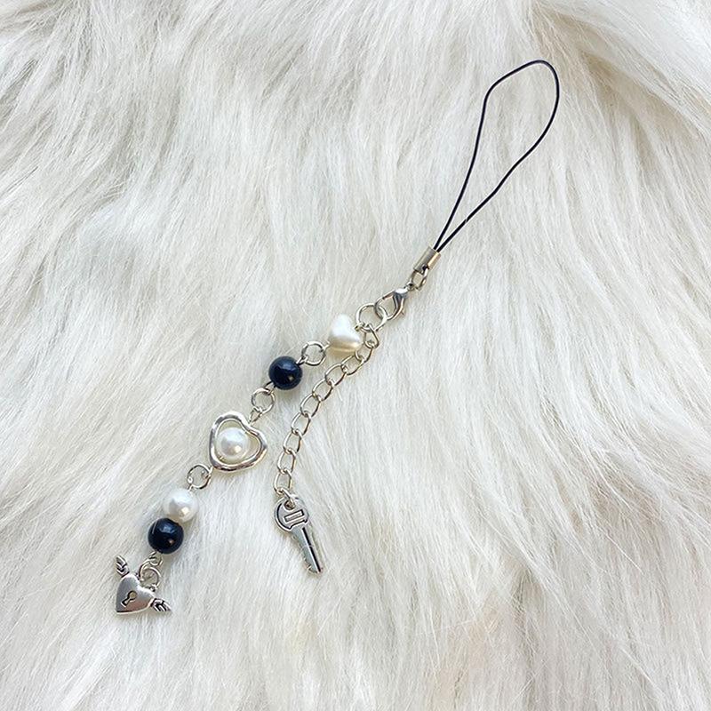 Pink Y2K Phone Charms Pendant Kawaii Key Chain For Bag Cute Accessories Women Girl Strap Lanyard Beaded Ins Korea