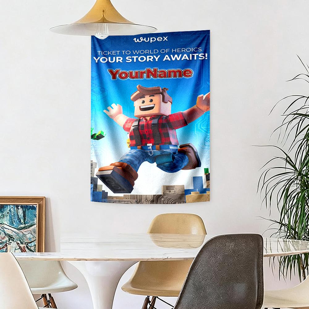 Roblox Custom Your Name Wall Decor Tapestry Art For Pet Memorial Birthdaywedding Party Backdrop Family Gift