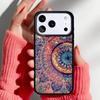 Элегантный Чехол для Телефона с Цветочным Узором Мандала для iPhone 17 16 15 14 13 Pro Max Задняя Крышка для 12 11 Pro Coque