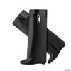 2024 New European and American Brand Wedge Heel Thick Bottom Skirt Boots Women's Fashion Side Zipper Knee Length Banquet Boots