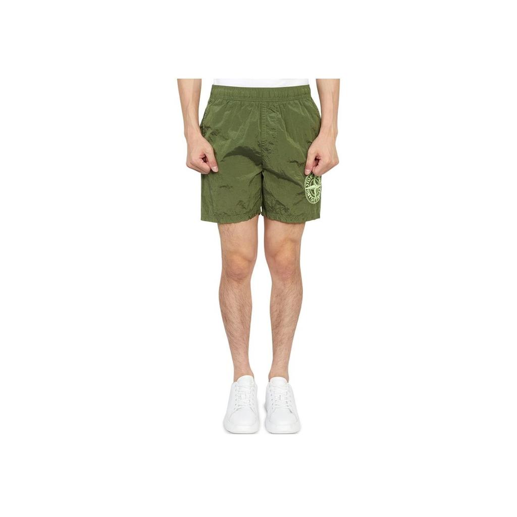 STONE ISLAND Шорты с логотипом Шалфей Мужские Низ Зеленый 7815B0948-V0055
