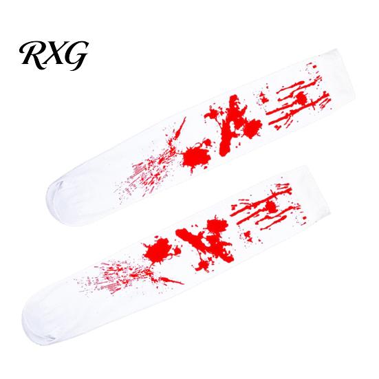 Holiday Party Atmosphere Supplies Halloween Horror Gloves, Creepy Red Hand Cosplay Prop for Party, Indoor Props Spooky Costume Accessory Haunted