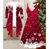 3D Рождественский Принтованный Набор Платье Пальто на День Святого Валентина, Эксцентричный Классический Тотем Модный Принт, подходит для Различных Сцен Модных Стилей