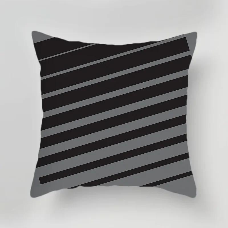 Luxury Home Decoration Cushion Cover Black Gray Dark Black and White Style Pillow Cover Office Sofa Cushion Cover