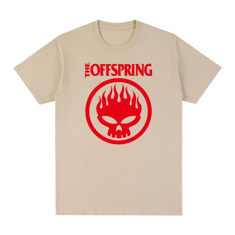 Men's & Women's New T‑Shirt with The Offspring Flame Skull Punk Band Graphic Print Women And Men T-shirt