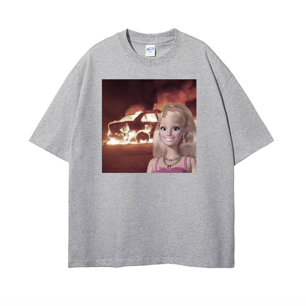 Vintage Doll Face Meme Comfort Weird Aesthetic T Shirt Unisexs Clothes Fashion Street T Shirts Summer Casual Short Sleeve Tshirts