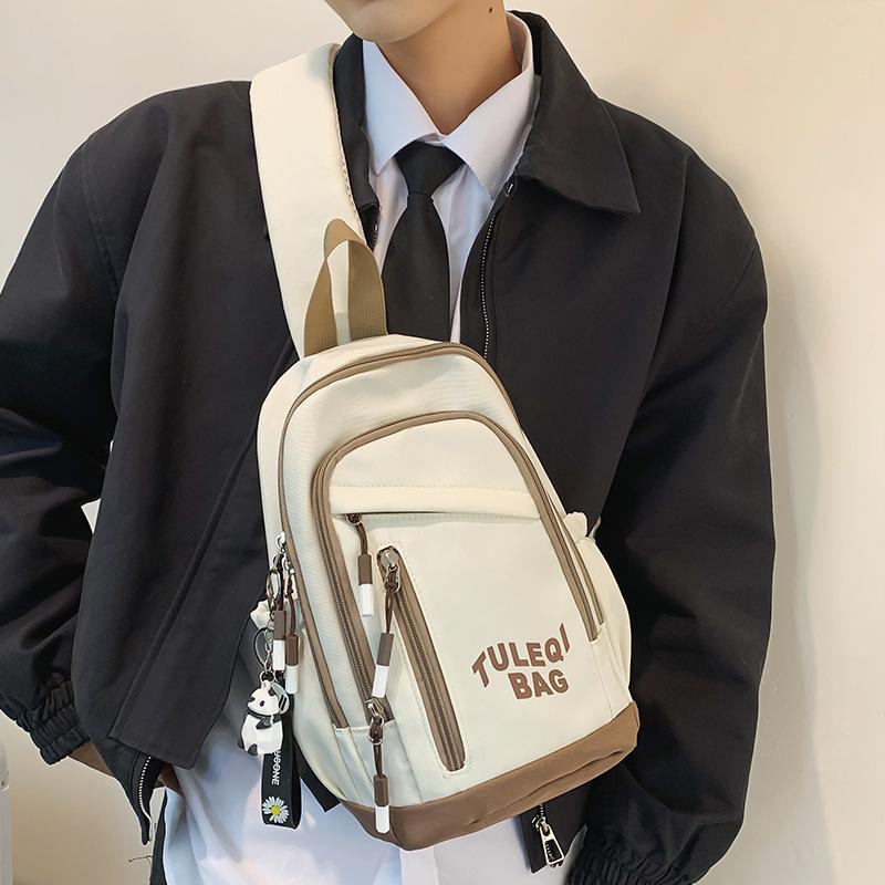 Chest Bag for Women's Burgundy Women's Sports Versatile Trendy Brand Small Backpack Mobile Phone Bag One Shoulder Crossbody Bag