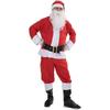 Men Christmas Santa Claus Costume Deluxe Velvet Suit 7pcs