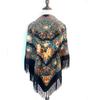 130*130cm Russian National Square Scarf Women Luxury Floral Print Fringed Ukrainian Shawl Babushka Handkerchief Head Wraps