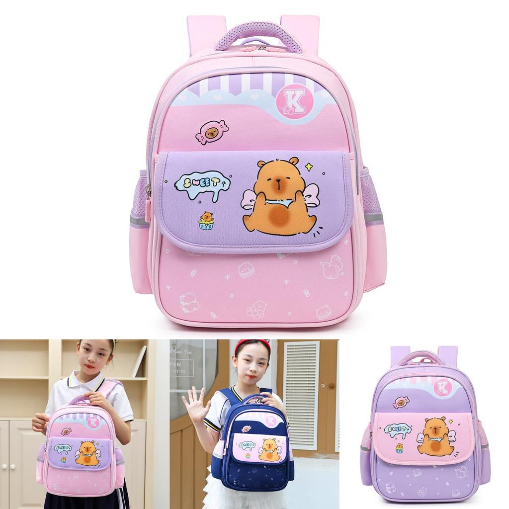 Детский рюкзак капибара для начальной школы с большой вместимостью и мультяшным дизайном для мальчиков и девочек