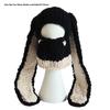 Warm Knitted Hat Fluffy Bunny Ears Hat New Beanie Long Ear Hat  Women