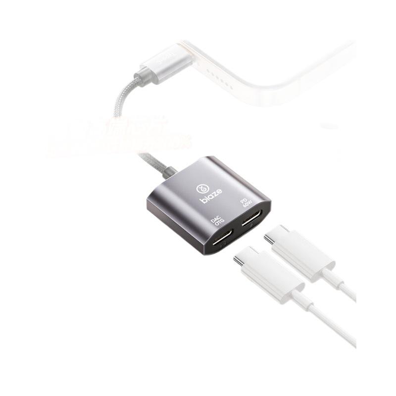 Biaz Y75 Dual USB-C аудиоконвертер и адаптер для быстрой зарядки