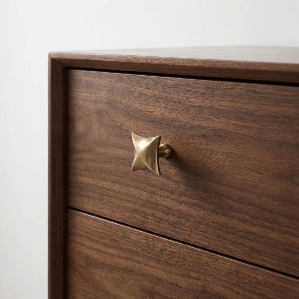 Zinc Zinc Zinc Alloy Cabinet Knobs Four Point Star Furniture Handles Storage Drawers