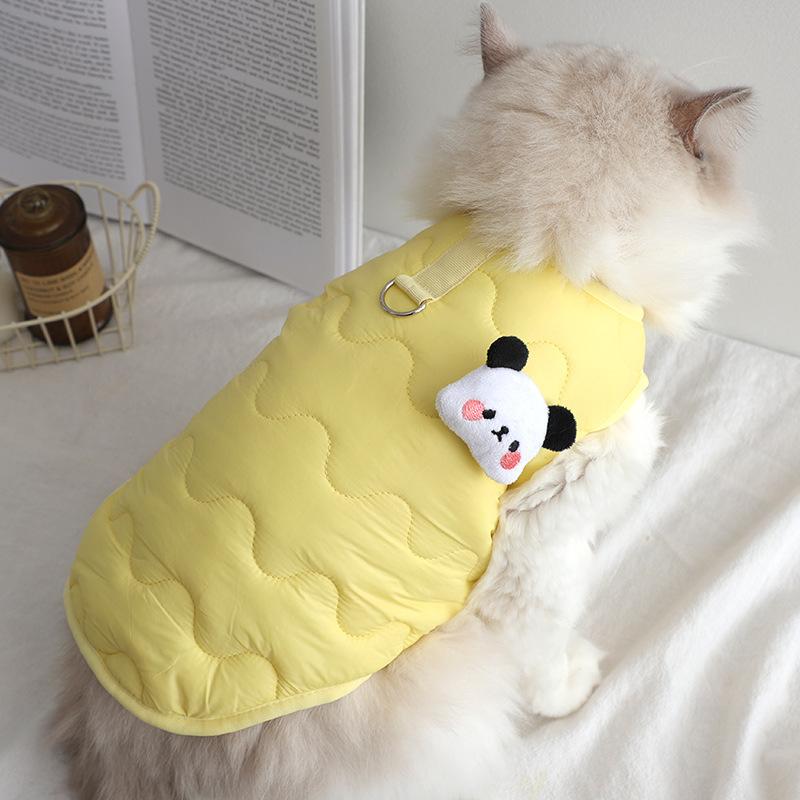 Cute Dog Coat for Dogs Cats Winter Warm Dog Clothes Cotton Solid Small Dogs Jacket Chihuahua Bichon Dog Apparel Thick Puppy Vest