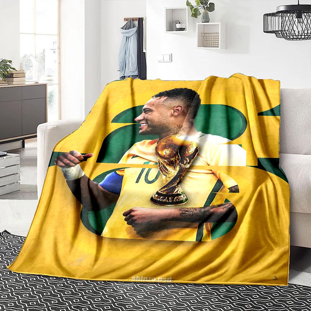 Brazilian Football Legend printed flannel breathable and warm blanket, a stylish home gift, suitable for home, office and bedspread use. 15a133