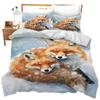 Fox Duvet Cover Sets for Kids Teens Quilt Covers Lightweight Down Room Decor Queen King Size 2 Pillowcase 1 Duvet Cover No Quilt