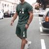 Summer Plus Size New 3D Printed T-shirt Set Beach Short Sleeved Shorts Set Loose Sports Set