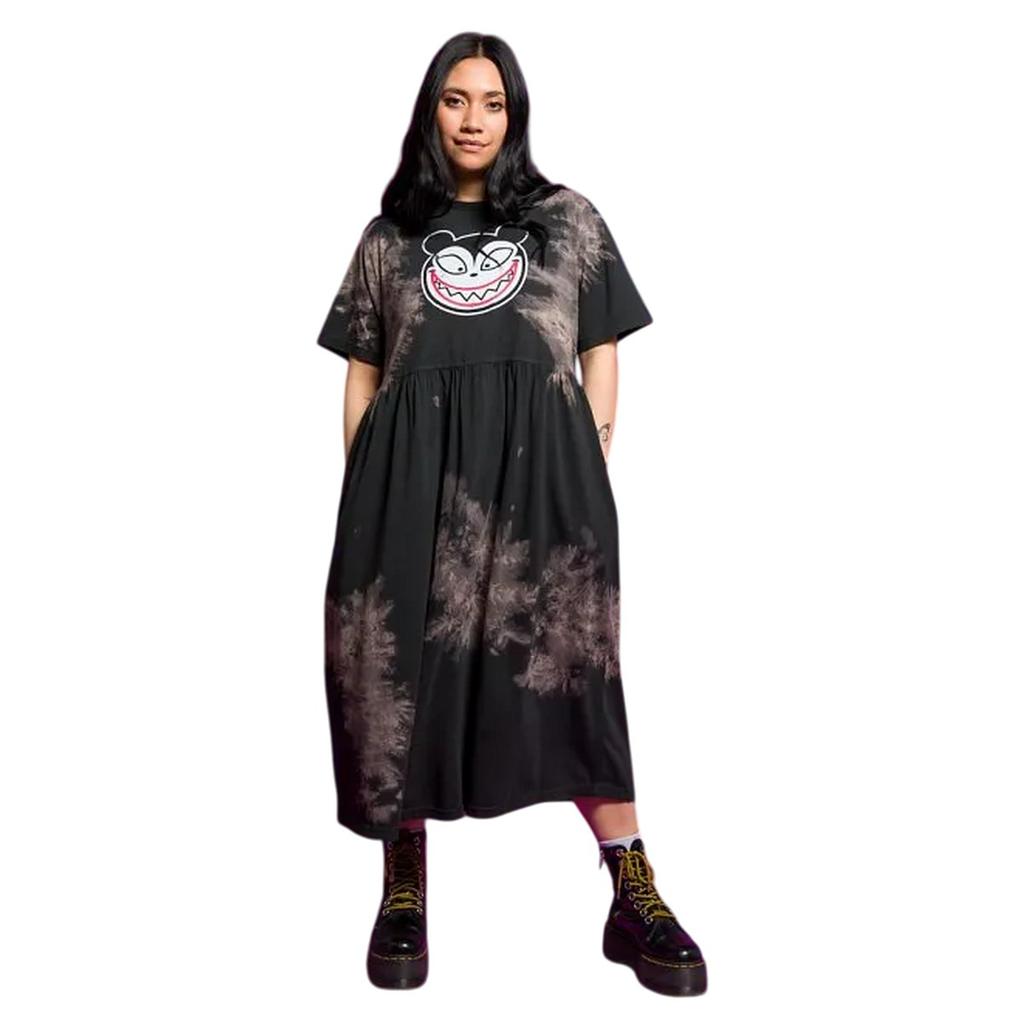 Кошмар перед Рождеством Женское/Женское Страшный Мишка Миди Платье-смок с галстуком тай-дай