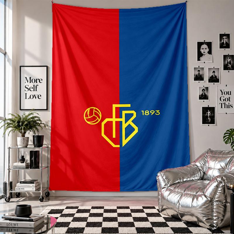 Wall TapestryFC Basel Art Hanging Cloth Decorative Background Cover for Room Decoration