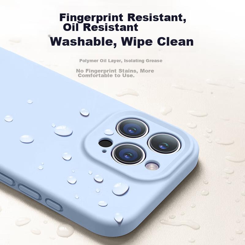 IPhone 16 Pro Max Case, IPhone 16 Pro Max with Full Lens Protection, Liquid Silicone Ultra-Thin Shockproof Simple Soft Case, Distant Mountain Blue