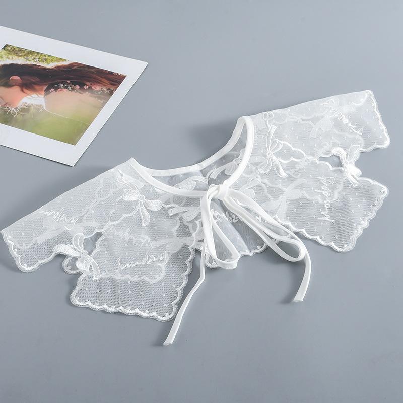 Мода 2023 года, женская, для девочек, кукла Лолита, шаль, поддельный воротник, вышитое ожерелье, лацкан, блузка, накидка на плечо, короткая накидка, поддельный воротник