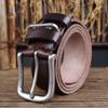 Мужской ремень из сплава со штыревой пряжкой из старинной кожи в стиле ретро, универсальный ремень из коровьей кожи первого слоя, импортная торговля, высококачественный ремень