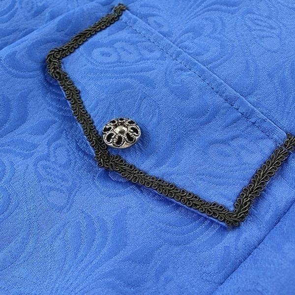 Mens Velvet Goth Steampunk Victorian Frock Coat Medieval Renaissance Court Knight Uniform Evening Party Costumes