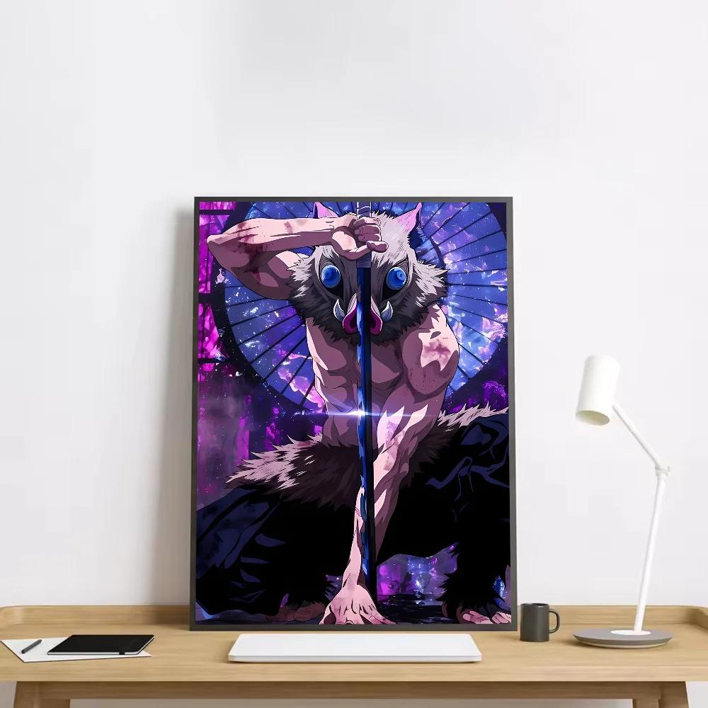 Аниме Фигурка Клинок Рассекающий Демонов Постер HD арт липкий на стену водонепроницаемый дом гостиная спальня бар эстетичное украшение