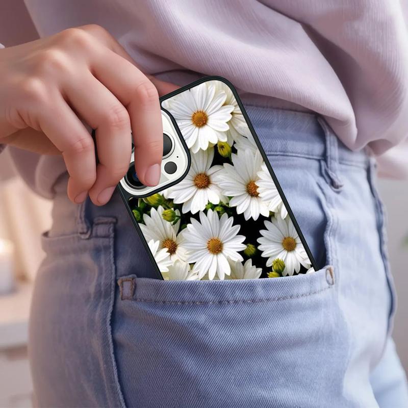 Чехол для телефона с цветком ромашки для iPhone 17 Air 15 16e 14 13 Pro Max Coque 12 11 Pro Max PLUS