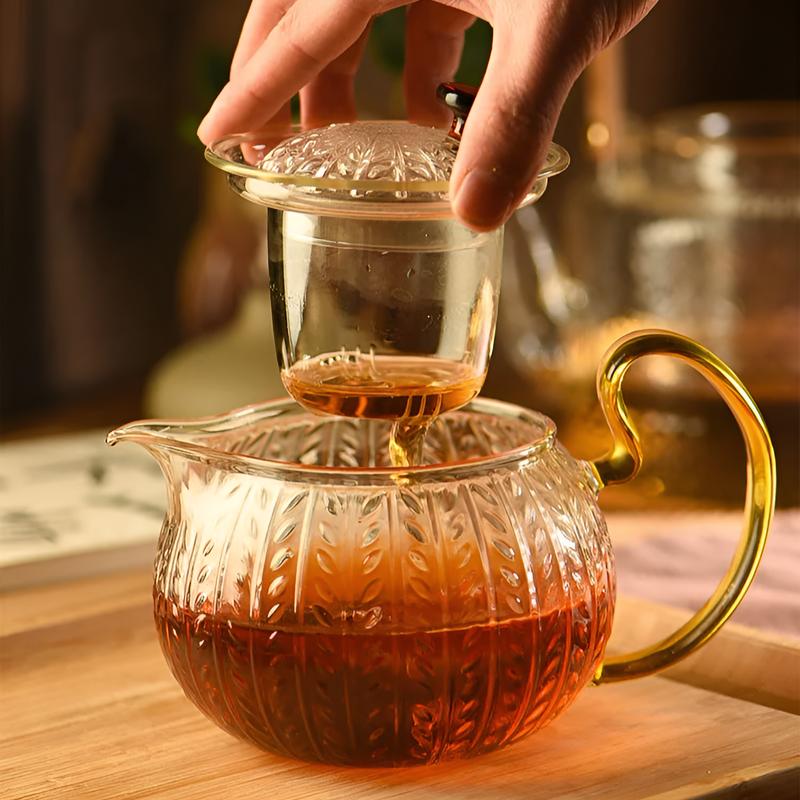 Стеклянный чайник Термостойкий Утолщенный чайник Разделение чая и воды Стеклянный чайник Чайный фильтр-инфузор Высокий боросиликат Китайский чайный сервиз